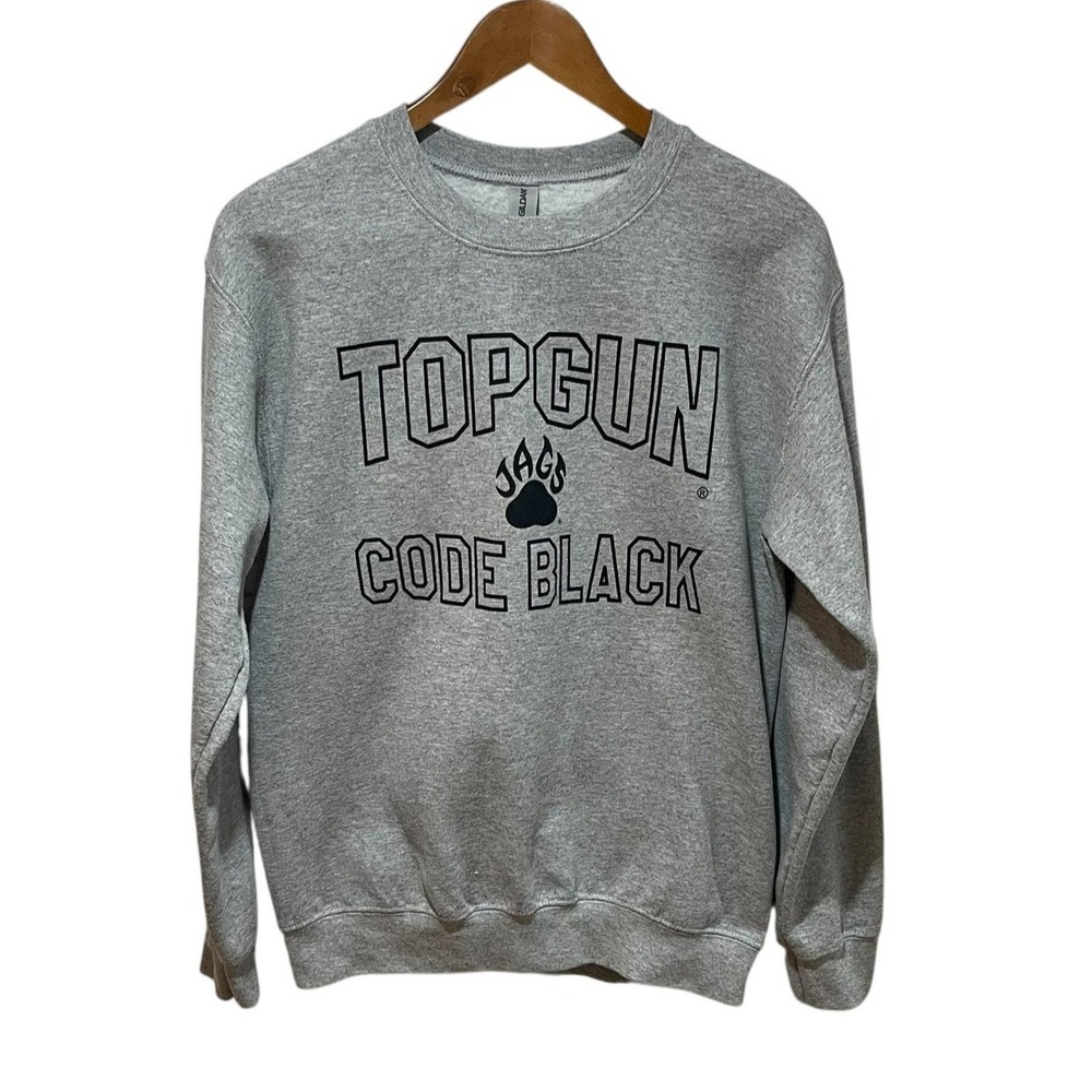 Topgun Code Black Sweatshirt Mens Small Gildan Heavy Blend Crewneck Pullover